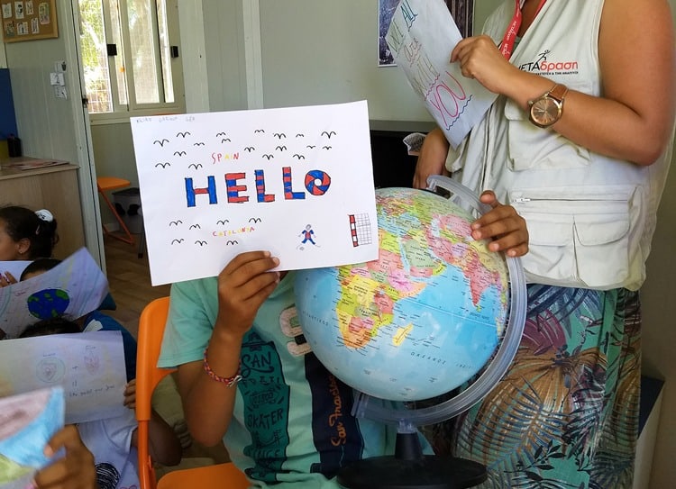 Students of METAdrasi’s non-formal Education Center in Chios, located just outside VIAL, received...