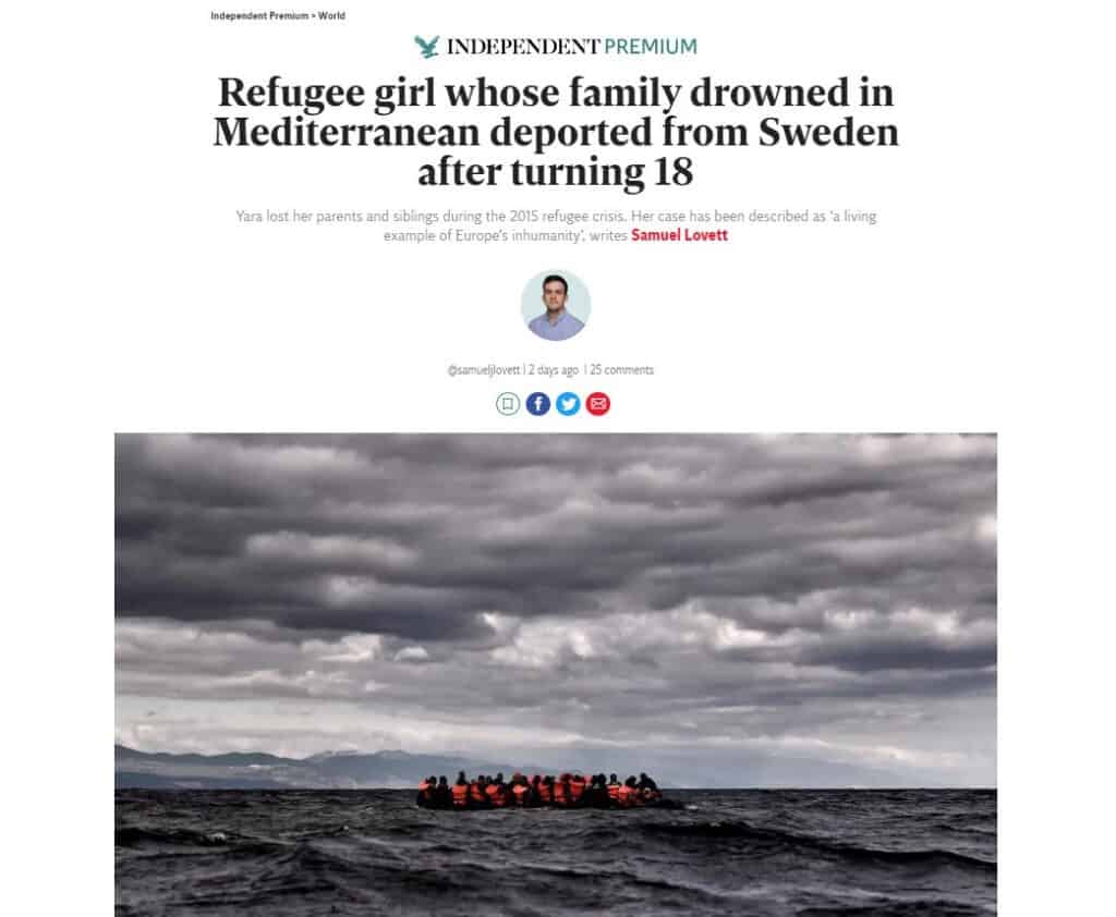 Yara lost her parents and siblings during the 2015 refugee crisis...