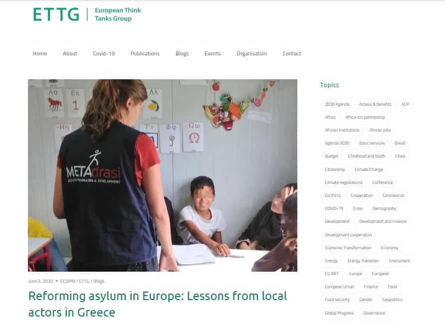 Metadrasi - Article of the European Think Tanks Group on what policymakers can learn from local action 2 Metadrasi - metadrasi ettg 1