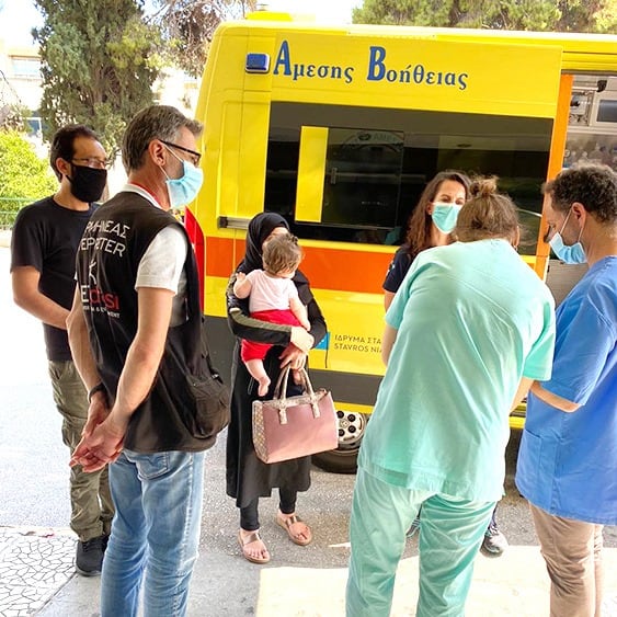 A family of Kurds from Syria rushed into the emergencies of Thessaloniki's...