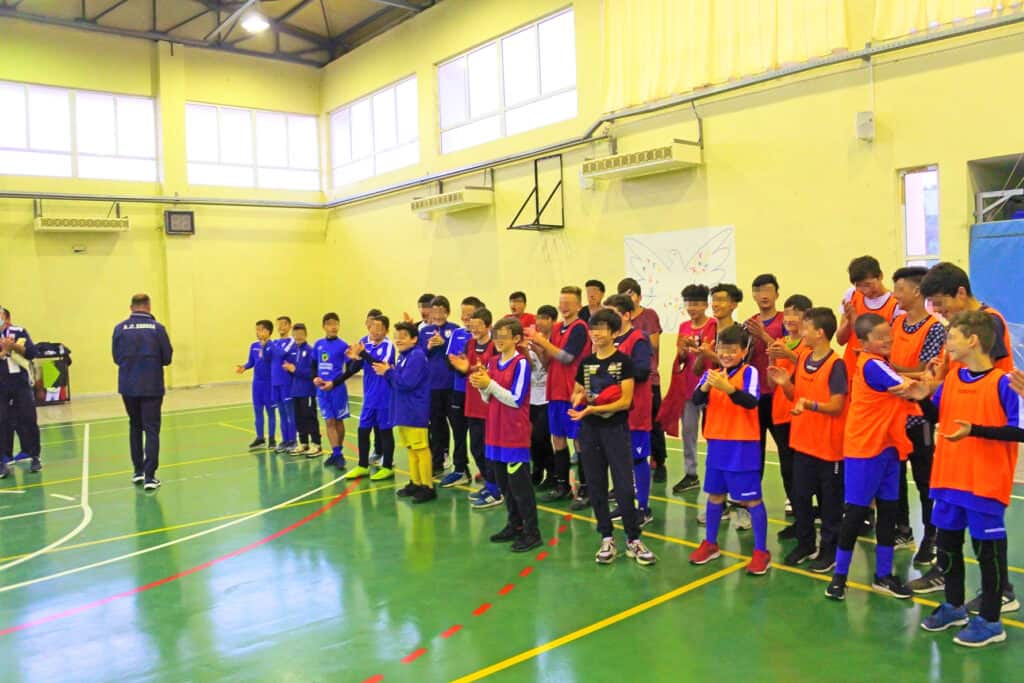 Dribbles, passes, goals and many smiles were in abundance during the training...