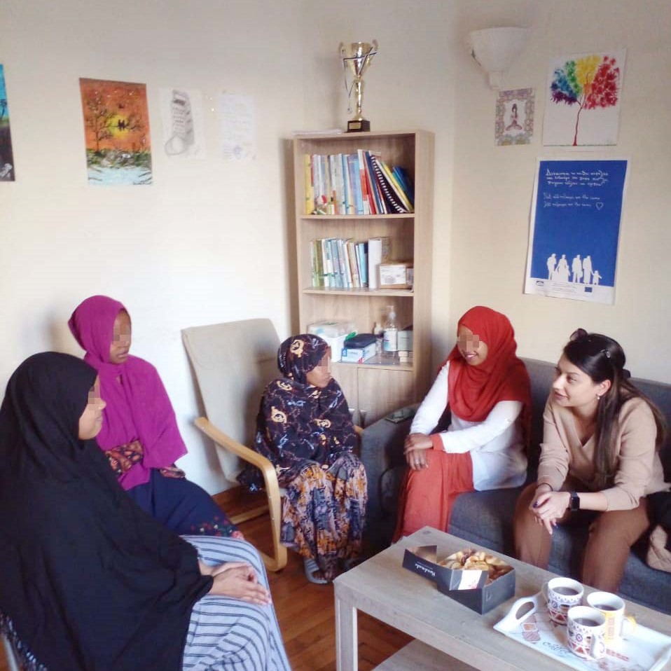 The girls residing at METAdrasi's Supported Independent Living apartment...