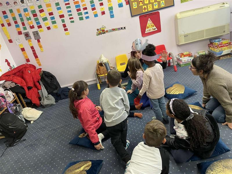 Our young students at the Child Friendly Space at METAdrasi’s Educational...