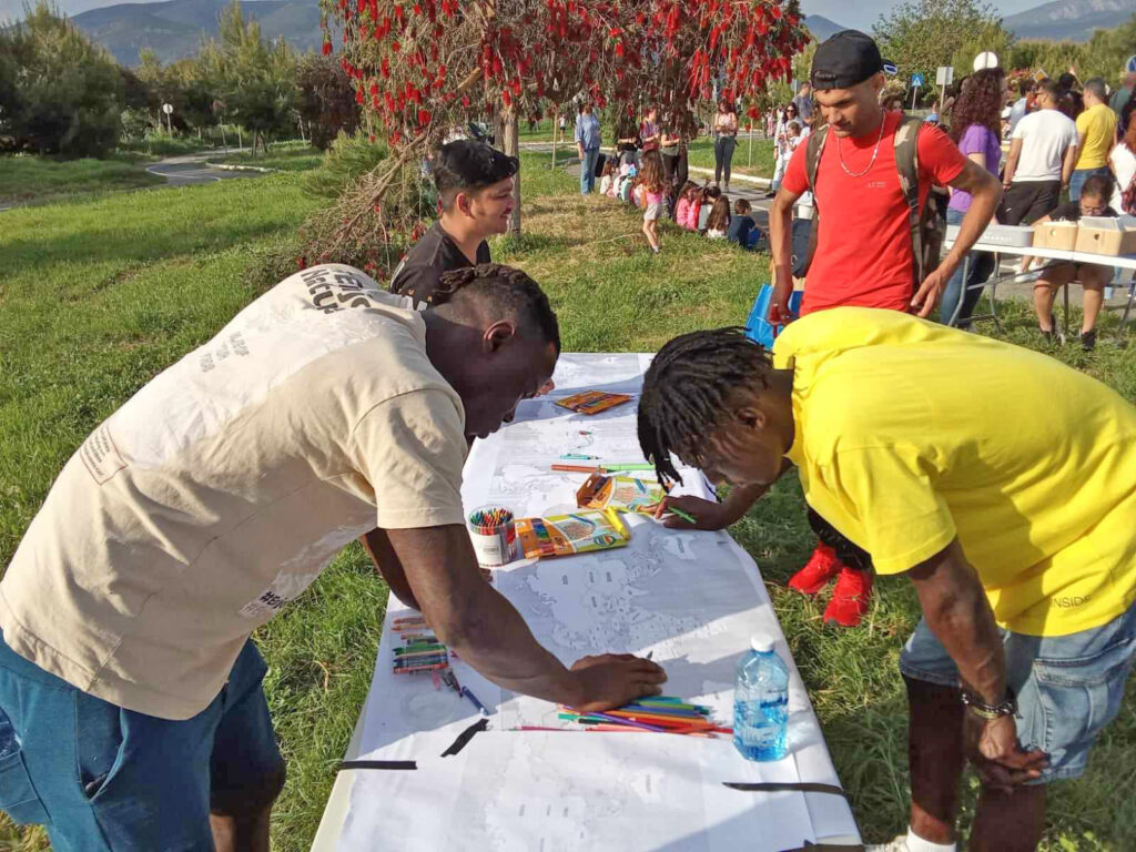 Young refugees from METAdrasi's 18+ activity, engaged in 
