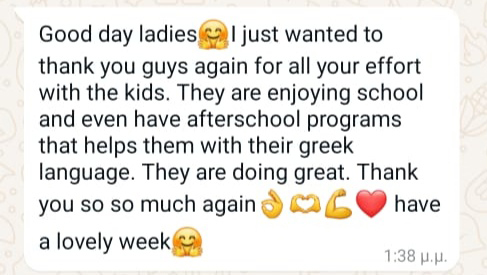 This is the touching message that we received from a mother from South America, who...