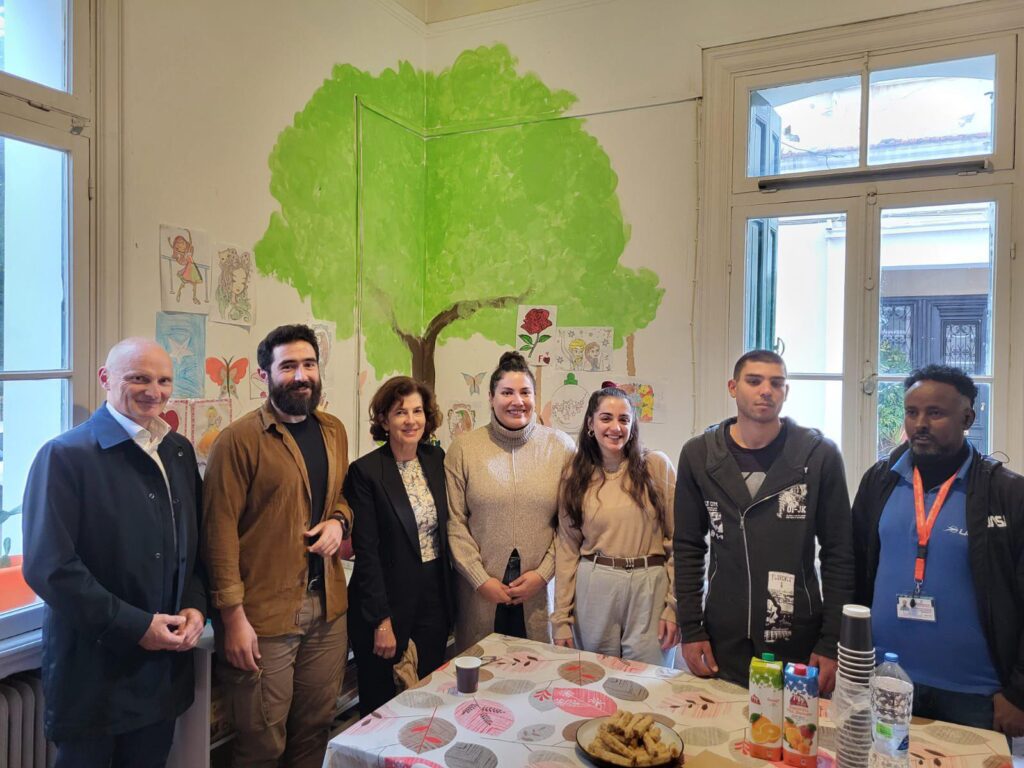 The Ambassador of France to Greece, Ms Laurence Auer, together with her counterpart...